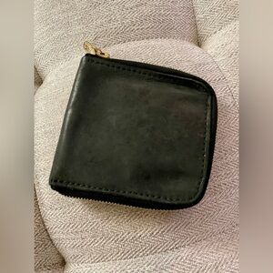 Parker Clay Black Meskel Square Leather Zip Wallet